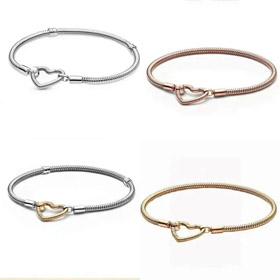 Pandora heart-shaped chain bracelet-4657